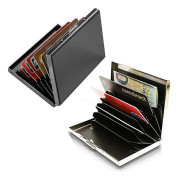Xdj 2st Rfid Blocking Wallet - Kreditkortshållarplånbok för 6 kreditkort vardera, Stainl null ingen