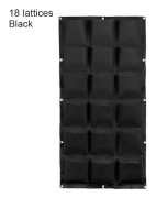 Multi-Pocket Vägghängande Planteringspåse Vertikal Flower Grow Pouch Planter Trädgård Black 18-pocket