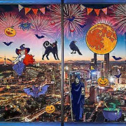 halloween fönsterdekaler halloween väggdekaler, häxskalle halloween väggdekaler, halloween