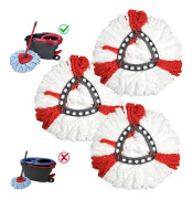 Mopphuvuden Kompatibla med Vileda 2-i-1 Turbo Mopp Ersättningshuvud Mikrofiber Röd 3-pack