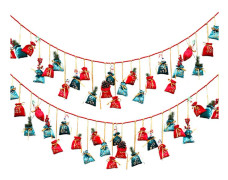 24 Dagar Nedräkning Julkalender Ornament Godis Presentpåsar Hängande Semesterfest Dekorationer För Barn