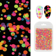 Runda Nagelpaljetter Nagelkonst Flakes Nagelglitter Paillette 3D Nagelkonst Stickers