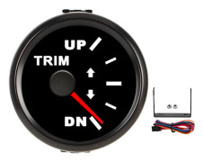 52mm/2in Båt Trim Balans Mätare UP DN Marin Trim Mätare IP67 Vattentät med Röd Bakgrundsbelysning för Yacht
