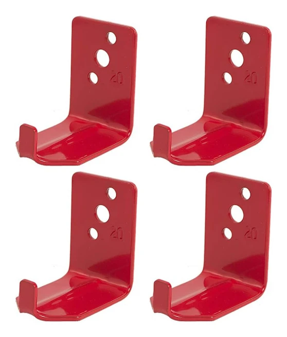 Universal brandsläckare väggkrok, fäste, konsol, hängare för 15 till 20 lbs släckare (4-pack)