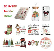 6CM Christmas Cartoon UV DTF Transfer Sticker Cup Stickers Suitable For Cup Bottle Box Decorative Waterproof Sticker Glass Decal