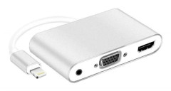 Lightning till HDMI/VGA-adapter med ljud