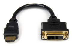 HDMI-hane till DVI-hona-adapter - 8 tum - 1080p DVI-D-könsändringskabel (HDDVIMF8IN)，2-pack