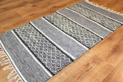 Trasmatta - Visby (svart-vit) (Storlek: 70 x 150 cm)