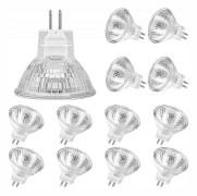 MR11 Halogenlampor (12-pack), GU4 Halogenlampa 12V 20W, Mr11 GU4 Dimbar Lampa Glaslock för Taklampa, 2-stifts Halogenlampa 2700K Varmvitt