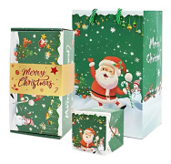 2024 Nyhet! 18 st Fanshiluo Julklappsbox, Överraskningsbox för Familjen - God Jul, Fest, Kompatibel med Familjemedlemmars Presentdekoration [D] Green 18pcs