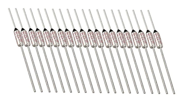 20 st Ry Serie Metall 192 Celsius 250v 10a Termosäkring