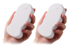 Radiants Skin Sponge Koreansk Kroppsskrubb Svampar Ultra Mjuka Exfolierande Döda Hudborttagare Kompatibel med Bad Dusch White 2pcs