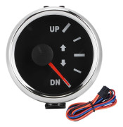 52mm 2in UP DN Båt Trim Mätare 0-190ohm Signal Trim Tilt Indikator Röd Bakgrundsbelysning (Svart Urtavla Silver Ram)