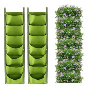 Hängande Planteringspåsar, 2-pack 7 Fickor Vertikal Hängande Väggplanterare Planteringspåsar för Inomhus Utomhus Trädgårdsarbete