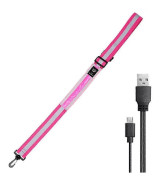 LED Reflexband Promenadutrustning, Säkerhetslampa för Gångare På Natten, Säkerhetsladdningsbar Reflexutrustning för Löpning, Rosa (FMY)