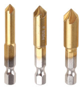 3 delar/ set Set 1/4'' sexkantskaft HSS försänkningsborrbrott
