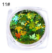Höst Glitter Gradient Lönnlöv Nagelkonst Paljetter Applikation Juldekor QinHai 11