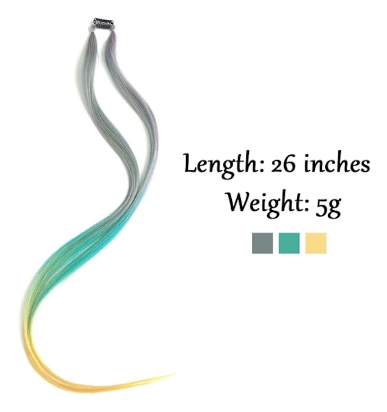 AZIR Clip On Hair Extension 10Color Ombre Rak Hair Extension Clip In Hairpieces Lågtemperatur Fiber Hårstycken KW-17 Length 26inches