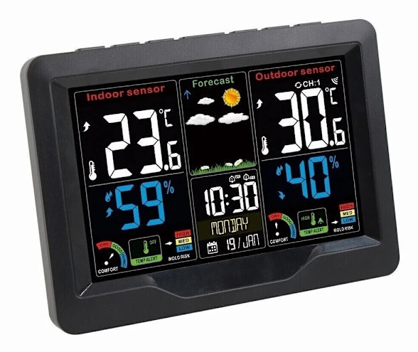 Trådlös Weather Station Forecaster väckarklocka
