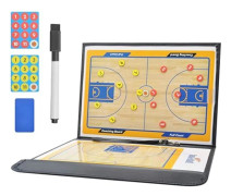 Taktisk basketbolltränartavla, hopfällbar magnetisk taktikbräda för basketbolltränare med penna, suddgummi, magneter