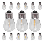 Set med 15 LED-ersättningslampor 3 V S14 Okrossbar för utomhusbruk, solslinga, varmvit