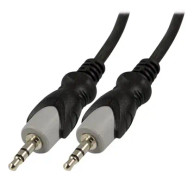 Ljudkabel stereo 3,5 mm, 10 meter - Svart