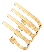 4 st Metall Julstrumpahållare Krokar Öppen Spis Hängare Med Halkfri Design Guld