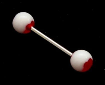 316L stål Tungan Barbells med UV Glitter bollar