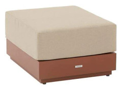 Utomhuspuff med avtagbara dynor – Mahogny aluminium