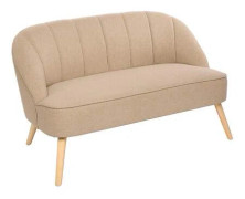 Bänk 2-sits Naova längd 126 cm beige tyg