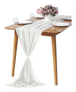 Chiffon bordslöpare 70x300cm Romantisk bröllopslöpare White