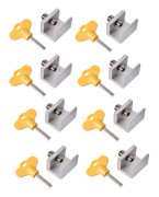 Fönsterlås, 8-pack aluminium skjutbara fönsterlås, justerbara Fr