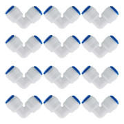 12 Pieces RO Water Filter Accessories 1/4 Inch Nozzle Connector 90° Right Angle Quick Connect for Water Pipe Connection Refrigerator Hose