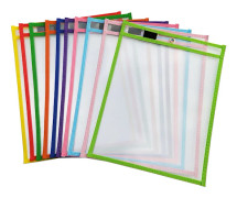 10x Kraftiga Återanvändbara Fickor för Whiteboard, Biljetthållare, Plastfickor, Genomskinliga, Tvättbara