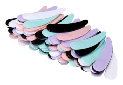 2023 100pcs Disposable Mini Cosmetic Spatula Multicolor Mascara Spatula Plastic Waxing Spatulas Mask Spoons for Mixing and Sampling
