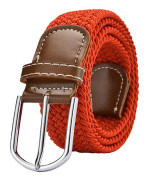 2023 Men's Belt 1 Piece, Braided Elastic Woven Belt in Gift Box Casual Golf Pants Jeans Belts - 39.4", Red