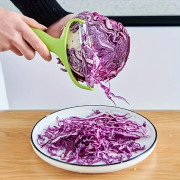 Stainless Steel Cabbage Shredder, Manual Vegetable Slicer and Peeler for Coleslaw Salad, Kitchen Utensil Without Electricity