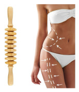 Böjd Massagepinne i Trä med Massagerulle Lymfdränage Träterapi Massageapparat Maderoterapia Colombiana Anti Cellulite Massager~05734