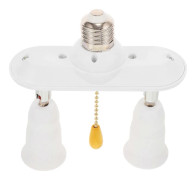 Sockeladapter Splitter E27-2E27/E26 Lampsockel Universal Lamphållare med Dragkedja