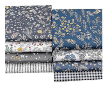 8 st Fat Quarter Tygpaket 100% Bomull Quiltning Patchwork Blandat Hantverk Blå 25*25cm