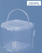 280ML/500ML/1L/2L plasthink med lock och handtag Storge Co 280ml