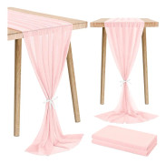 2-pack Iave Blårosa Chiffonglöpare 28x120 tum Romantisk Bröllop