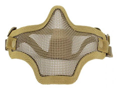 Halvt Ansikte Stål Mesh Skydd Cool Design Huvudskydd 54-62cm för Utomhusaktiviteter Tan