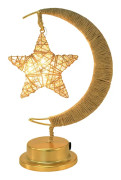 LED Plug-in & Batteri Dubbelanvändning Hamparep Star/Måne/Boll Lampa USB Laddning Dekorativ Present Nattlampa för Rum Festival Star+Rope