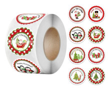 Dekorativa förseglingsdekaler för god jul - självhäftande belöningsetiketter för fester och presenter W 500pcs