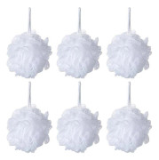 Bad Dusch Svamp Puffar Loofahs Vit Mesh Puff Duschpuff 6-pack