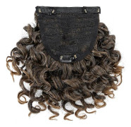Afro Bangs 8 Tum Lockiga Luggar Förlängningar Clip in Luggar-WELLNGS black & blond
