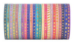 23 rullar Washi-tejpset, folieguld tunn dekorativ maskeringstejp, Scrapbook-tejp för DIY-hantverk konstprojekt Bullet Journal presentinslagning, flerfärgad,