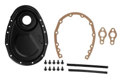 Kamkedjekåpa Packning Tätningsbultar Kit Metall för SBC 283 327 305 350 383 400 Motorer Svart