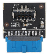 Typ E till USB 3.0 20 Pin Hane Moderkort Header Adapter USB 3.1 AKey Blå
